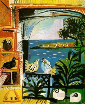  Cubist Oil Painting - L atelier Les pigeons III 1957 Cubist